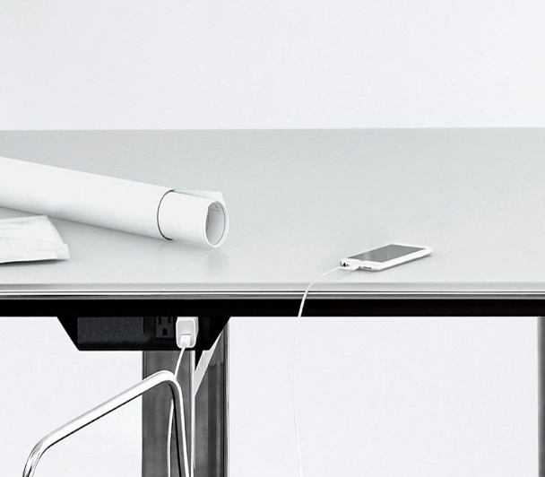 Technology undermount is located below the table top