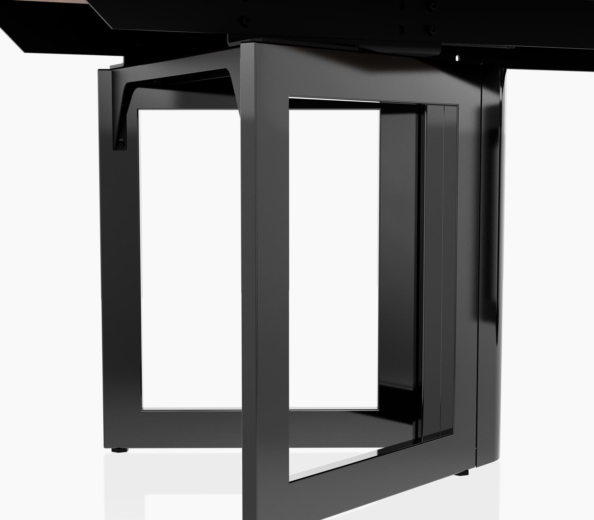 Base detail on a Highline Vector Conference Table with a Jet Black base