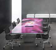 Highline Graphic Glass Conference Table and One High Credenza