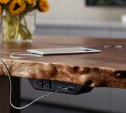 Live edge table with undermount technology